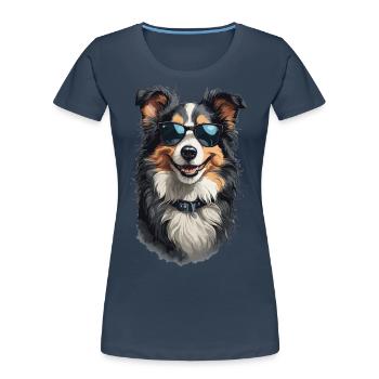 Border Collie Best Friend Stylish Dogs - Women's Premium Organic T-Shirt - navy - Front - Mia (176cm)