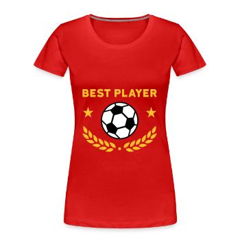 Best player (football, stars, laurel wreath) - Women's Premium Organic T-Shirt - navy - Front - Mia (176cm)