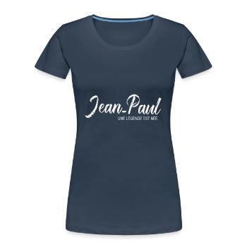 Jean Paul une légende Cadeau T shirt jean paul - T-shirt bio Premium Femme - bleu marine - Devant - Mia (176cm)