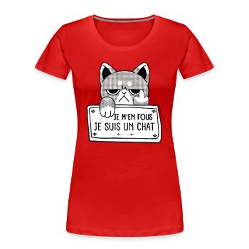 Je M'en Fous Je Suis Un Chat Humour - T-shirt bio Premium Femme - bleu marine - Devant - Mia (176cm)