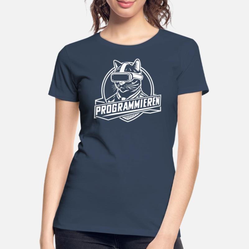 Coder-Katze Lustig Programmieren Geek Geschenk Frauen Premium Bio T-Shirt
