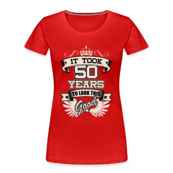 50 Years T-Shirt Gift Idea Christmas Funny - Women's Premium Organic T-Shirt - navy - Front - Mia (176cm)