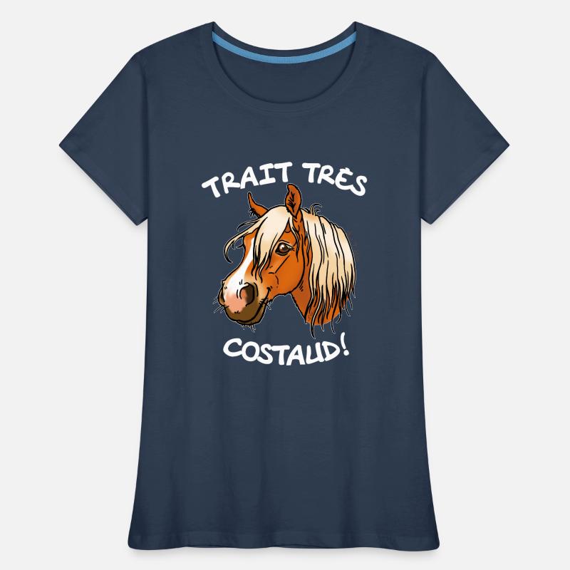 Cheval de trait comtois (texte blanc) T-shirt bio Premium Femme