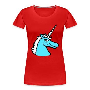 Licorne Cool Guy Sourire Maléfique Cheval de dessin animé - T-shirt bio Premium Femme - bleu marine - Devant - Mia (176cm)