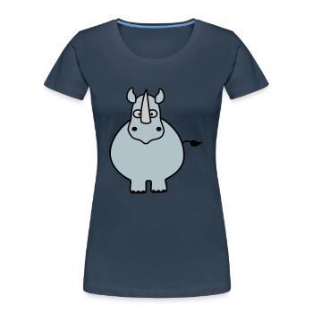 Rhino - T-shirt bio Premium Femme - bleu marine - Devant - Mia (176cm)
