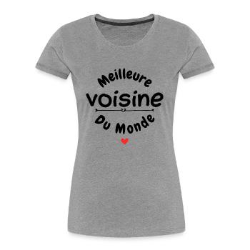meilleure voisine du monde - T-shirt bio Premium Femme - bleu marine - Devant - Mia (176cm)