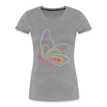 butterfly - T-shirt bio Premium Femme - bleu marine - Devant - Mia (176cm)