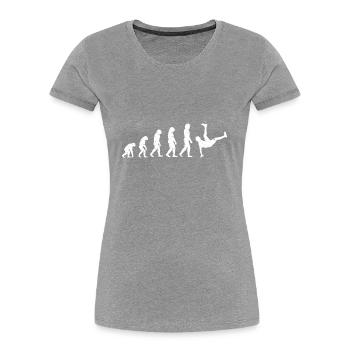 Evolution danse hip hop breakdance CONCEPTION HATRIK - T-shirt bio Premium Femme - bleu marine - Devant - Mia (176cm)