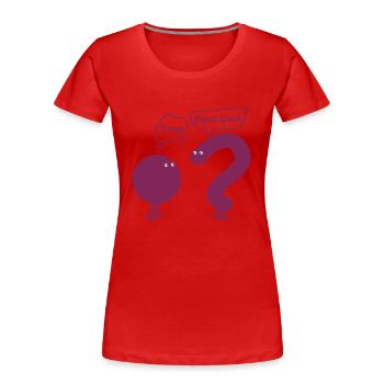 stop.. pourquoi ? - T-shirt bio Premium Femme - bleu marine - Devant - Mia (176cm)