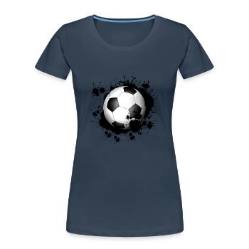 Fußball - Frauen Premium Bio T-Shirt - Navy - Vorne - Mia (176cm)