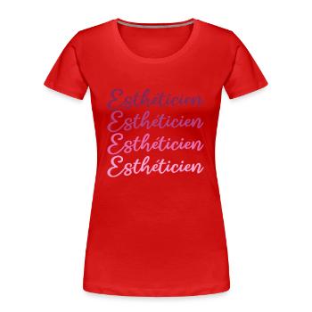 Esthéticienne | Cosmetologist - T-shirt bio Premium Femme - bleu marine - Devant - Mia (176cm)