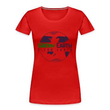 Grüne Erde, Klare Erde - Frauen Premium Bio T-Shirt - Navy - Vorne - Mia (176cm)