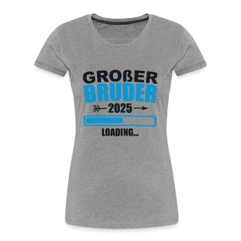 Ich werde Großer Bruder 2025 - T-shirt bio Premium Femme - bleu marine - Devant - Mia (176cm)