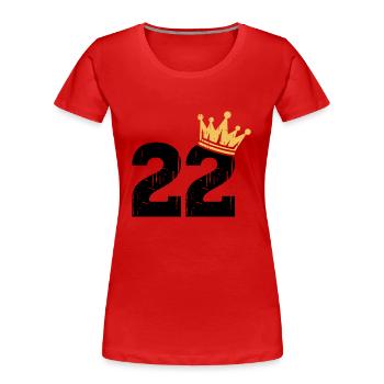 22 Crown 22nd Birthday 22 Years - Women's Premium Organic T-Shirt - navy - Front - Mia (176cm)