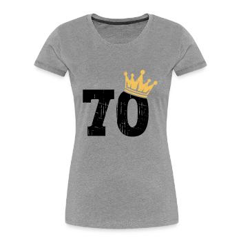 70 Krone 70. Geburtstag 70 Jahre - Frauen Premium Bio T-Shirt - Navy - Vorne - Mia (176cm)