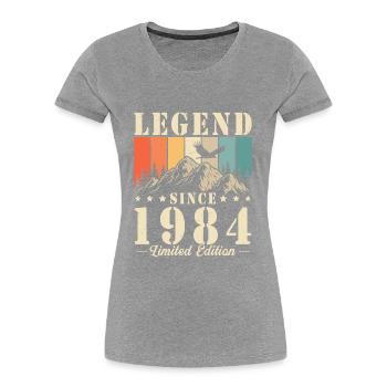Légende depuis 1984 Vintage cadeau d’anniversaire - T-shirt bio Premium Femme - bleu marine - Devant - Mia (176cm)