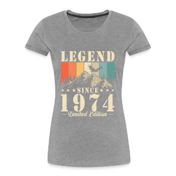 Légende depuis 1974 cadeau d’anniversaire Vintage - T-shirt bio Premium Femme - bleu marine - Devant - Mia (176cm)
