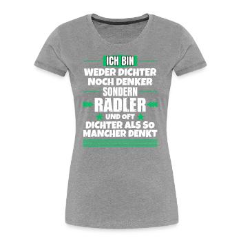 Weder Dichter noch Denker, sondern Radler - Frauen Premium Bio T-Shirt - Navy - Vorne - Mia (176cm)