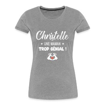 Christelle Cadeau pour une maman génial - T-shirt bio Premium Femme - bleu marine - Devant - Mia (176cm)