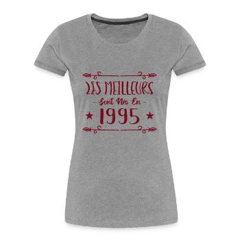 Les meilleurs sont nés en 1995 - T-shirt bio Premium Femme - bleu marine - Devant - Mia (176cm)