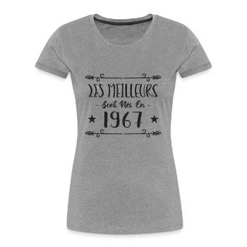 Les meilleurs sont nés en 1967 - T-shirt bio Premium Femme - bleu marine - Devant - Mia (176cm)