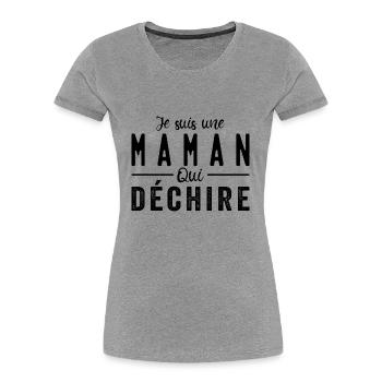 Je suis un Maman qui déchire - T-shirt bio Premium Femme - bleu marine - Devant - Mia (176cm)