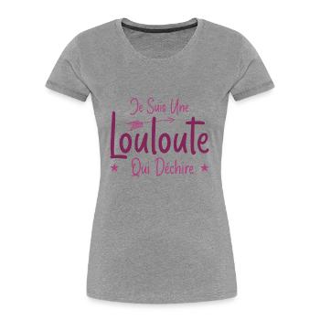 Je suis une Louloute qui Déchire - T-shirt bio Premium Femme - bleu marine - Devant - Mia (176cm)