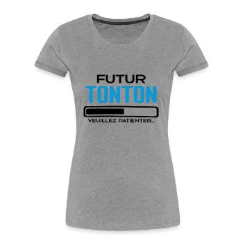 Futur Tonton Idée Cadeau Futur Tonton - T-shirt bio Premium Femme - bleu marine - Devant - Mia (176cm)