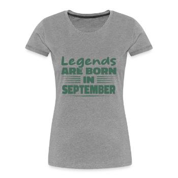 Im September werden Legenden geboren - Frauen Premium Bio T-Shirt - Navy - Vorne - Mia (176cm)