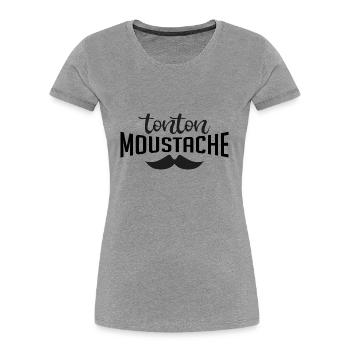 tonton moustache - T-shirt bio Premium Femme - bleu marine - Devant - Mia (176cm)