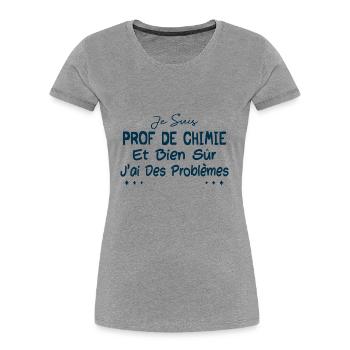 Je suis prof de chimie - T-shirt bio Premium Femme - bleu marine - Devant - Mia (176cm)