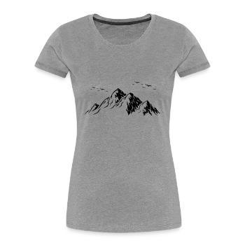 Berge und Wald | Bergwandern - Frauen Premium Bio T-Shirt - Navy - Vorne - Mia (176cm)
