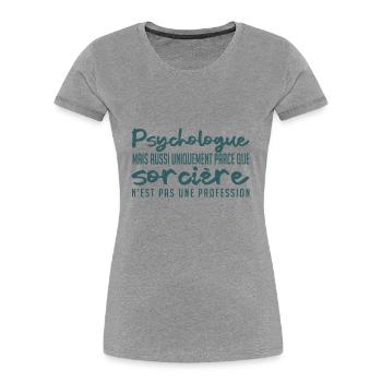 Psychologue Sorcière - T-shirt bio Premium Femme - bleu marine - Devant - Mia (176cm)