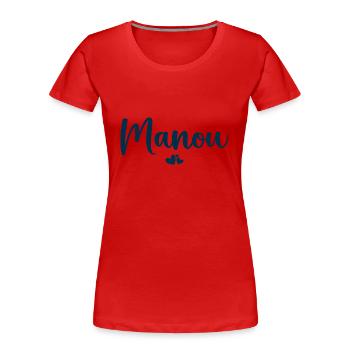 Manou - Frauen Premium Bio T-Shirt - Navy - Vorne - Mia (176cm)