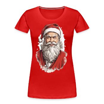Klassischer Weihnachtsmann im Winter Retro Design - Frauen Premium Bio T-Shirt - Navy - Vorne - Mia (176cm)