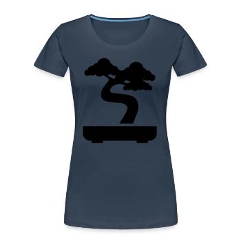 Bonsai icon Symbol - Frauen Premium Bio T-Shirt - Navy - Vorne - Mia (176cm)