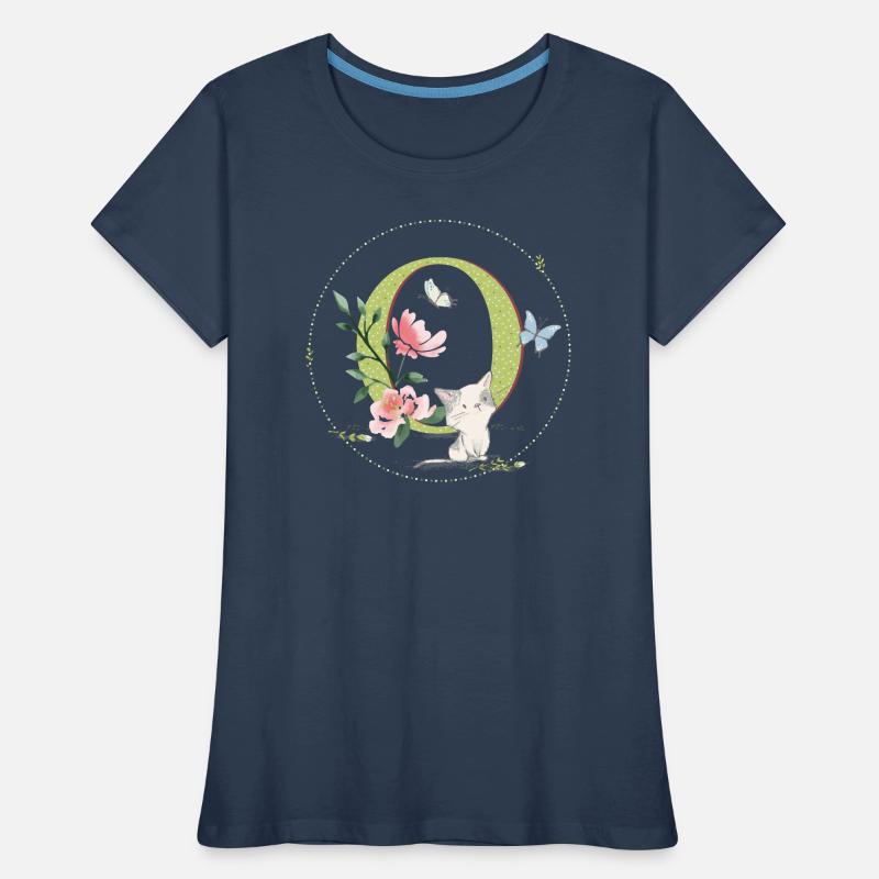Anfangsbuchstabe O mit Katze Frauen Premium Bio T-Shirt