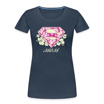 Superman S-Shield Mom - Women's Premium Organic T-Shirt - navy - Front - Mia (176cm)