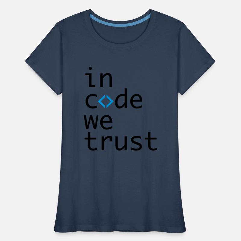 dans le code, nous l'espérons, développeur, codeur T-shirt bio Premium Femme