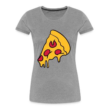 pizza dripping cheese salami piece - Women's Premium Organic T-Shirt - navy - Front - Mia (176cm)