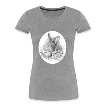 Kaninchen - Frauen Premium Bio T-Shirt - Navy - Vorne - Mia (176cm)