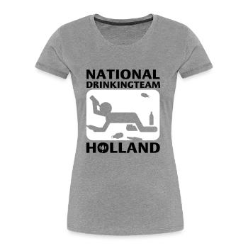NATIONAL DRINKING TEAM HOLLAND - Frauen Premium Bio T-Shirt - Navy - Vorne - Mia (176cm)