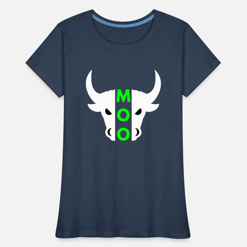 Moo (Hälfte Kopf Stier) Frauen Premium Bio T-Shirt