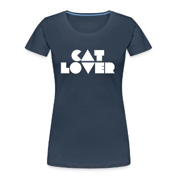 cat lover - Women's Premium Organic T-Shirt - navy - Front - Mia (176cm)