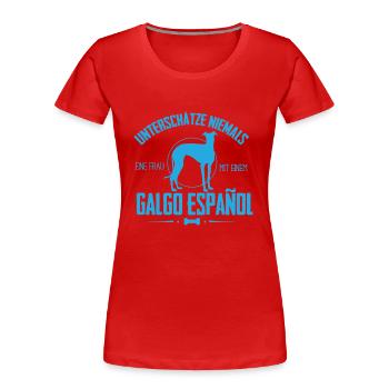 UN Galgo Espanol Shirt - Frauen Premium Bio T-Shirt - Navy - Vorne - Mia (176cm)