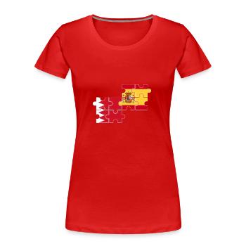 Bahrain Spain Flag of Bahraini - Women's Premium Organic T-Shirt - navy - Front - Mia (176cm)