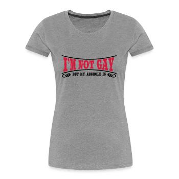 I'm not Gay... - Frauen Premium Bio T-Shirt - Navy - Vorne - Mia (176cm)