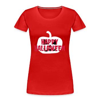 Happy halloween (Halloween pumpkin in the background) - Women's Premium Organic T-Shirt - navy - Front - Mia (176cm)