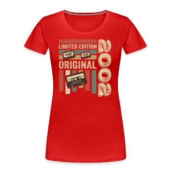 Vintage 2002 - Retro Birthday Quote 2002 - Women's Premium Organic T-Shirt - navy - Front - Mia (176cm)