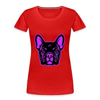 French Bulldog Dog Head - Women's Premium Organic T-Shirt - navy - Front - Mia (176cm)